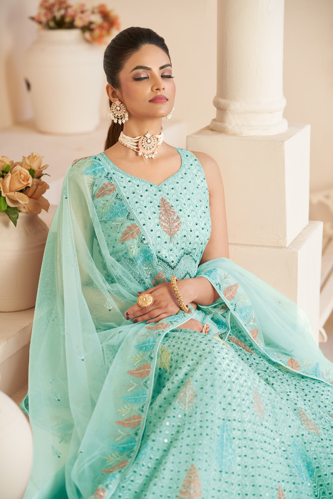 Beautiful Designer Party Wear Soft Net Lehenga Choli