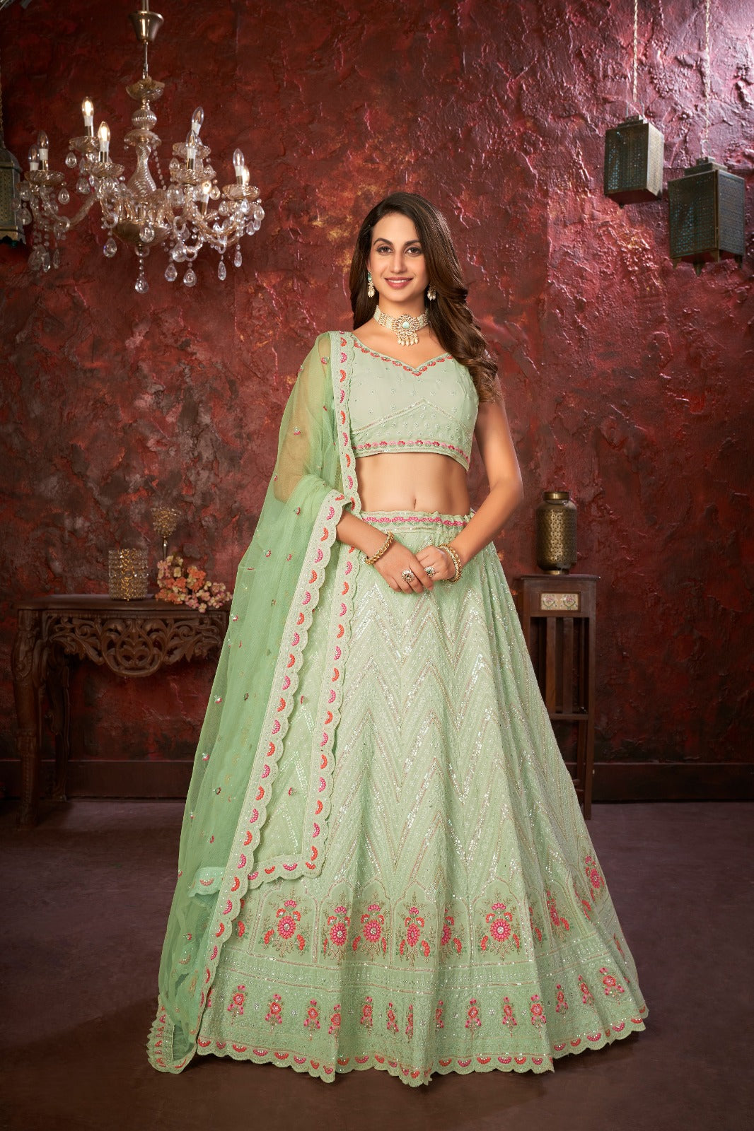 Beautiful Designer Party Wear Fox Georgette Lehenga Choli