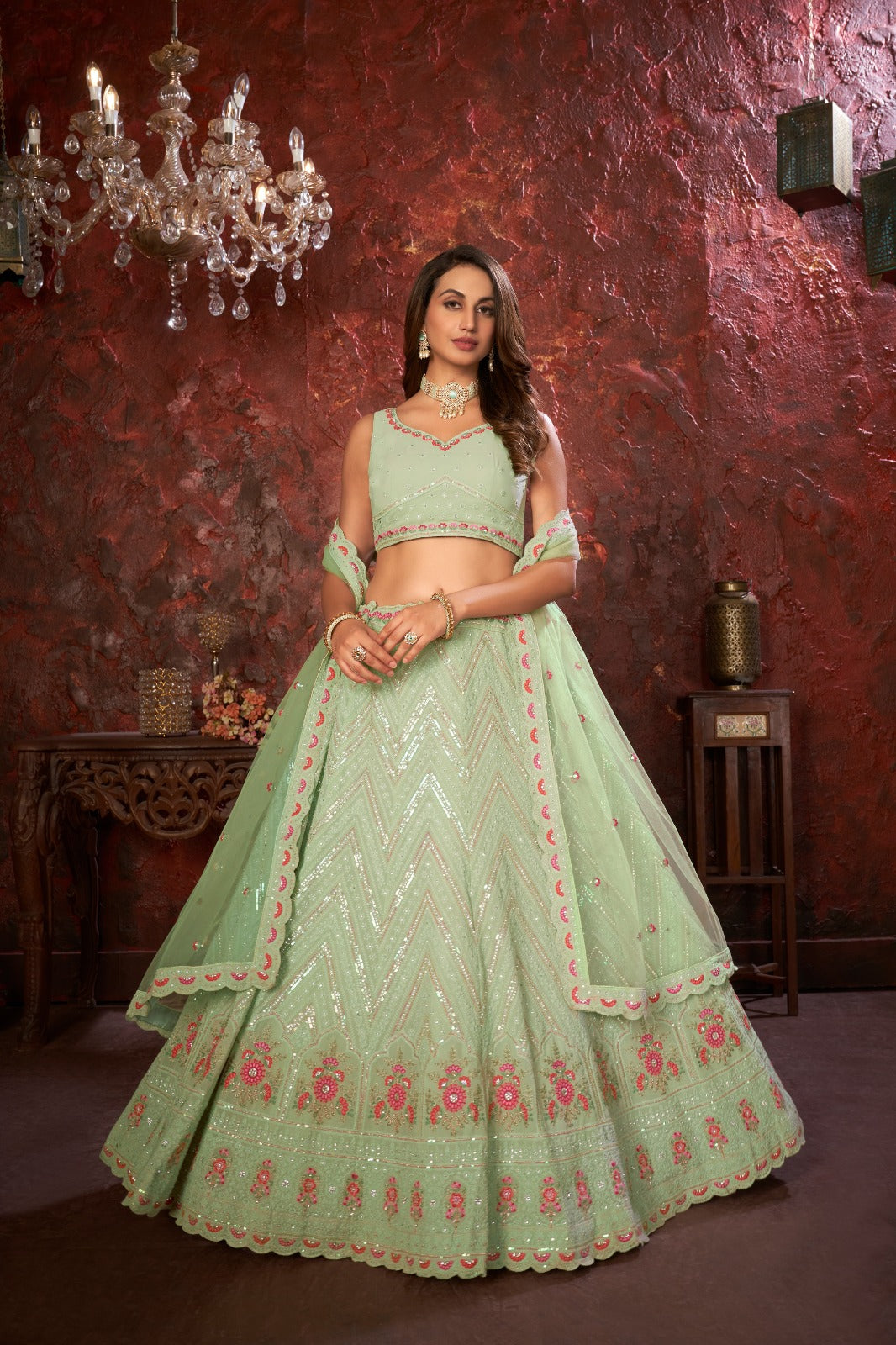 Beautiful Designer Party Wear Fox Georgette Lehenga Choli