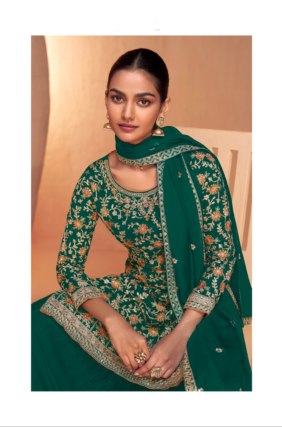 Beautiful Designer Occasion Wear Latest Real Chinnon Salwar Suit