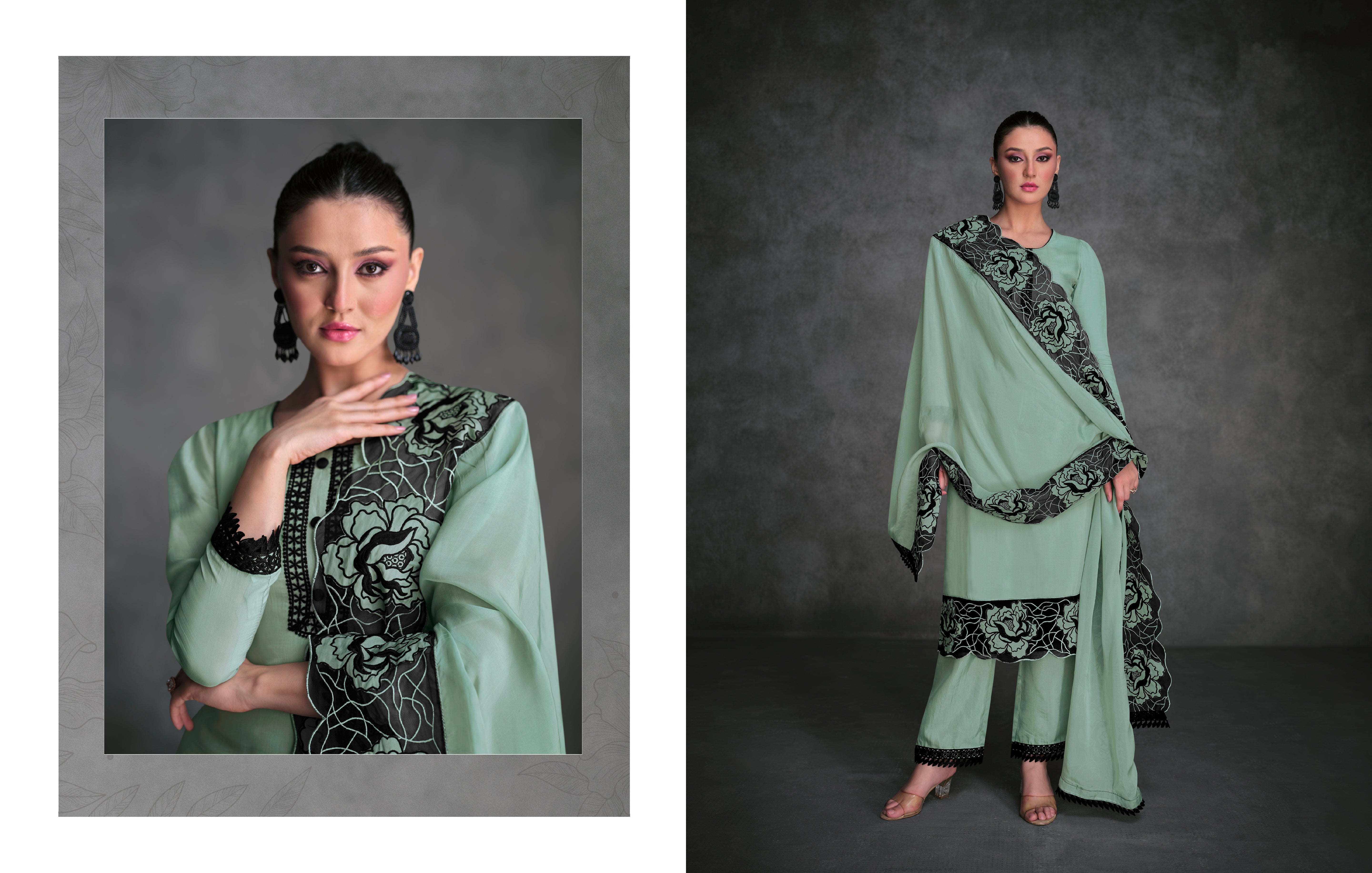 Beautiful Designer Occasion Wear Latest Pure Organza Silk Salwar Suit