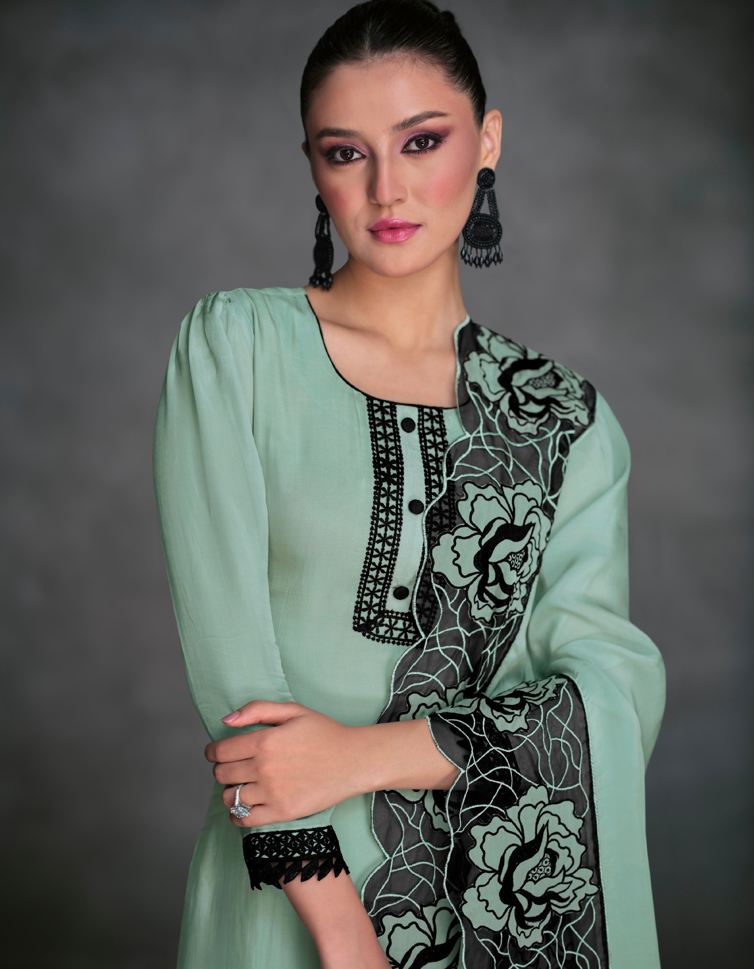 Beautiful Designer Occasion Wear Latest Pure Organza Silk Salwar Suit