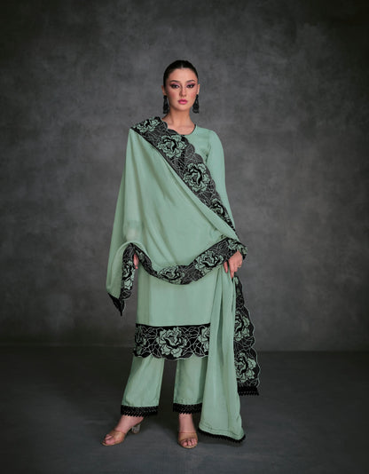 Beautiful Designer Occasion Wear Latest Pure Organza Silk Salwar Suit