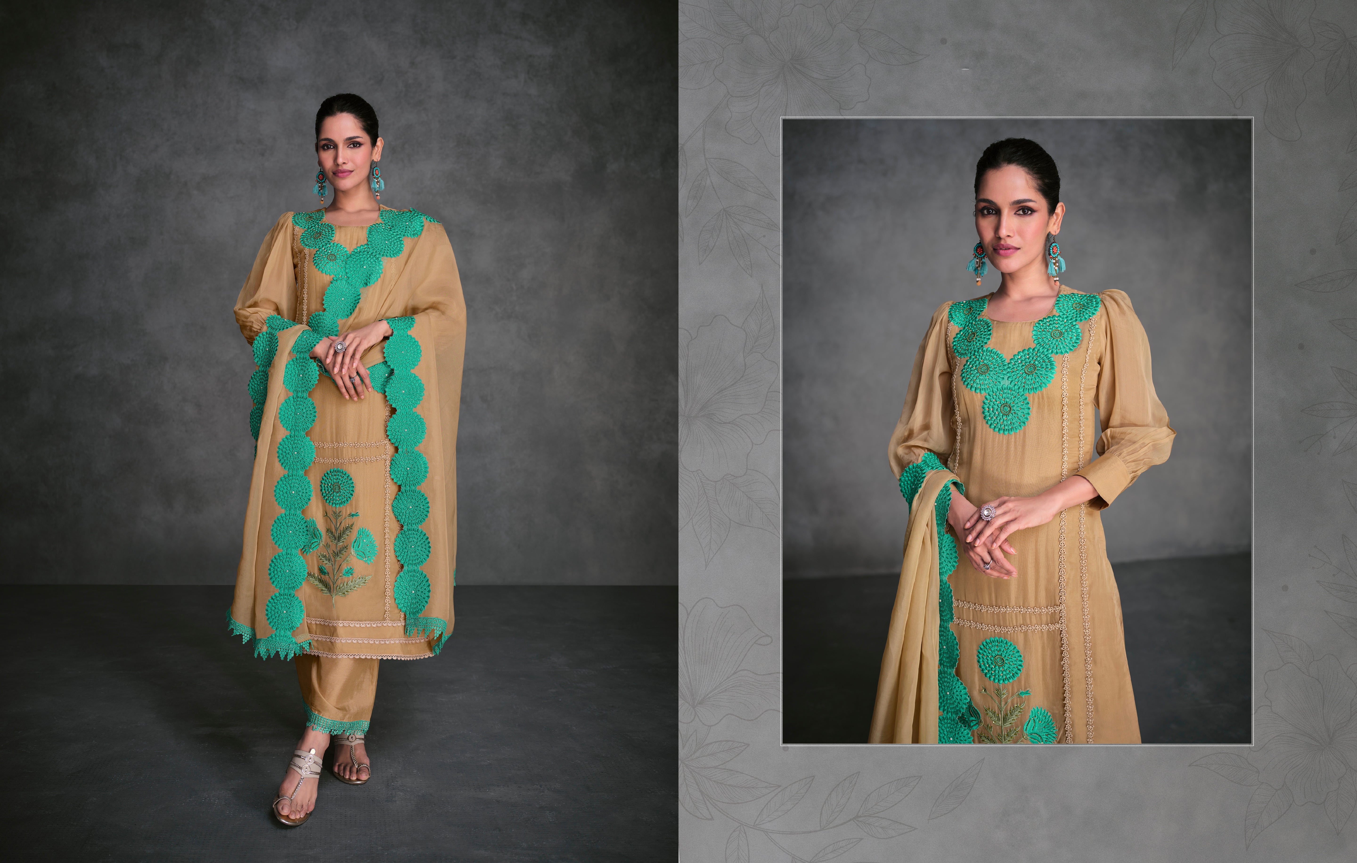 Beautiful Designer Occasion Wear Latest Pure Organza Silk Salwar Suit