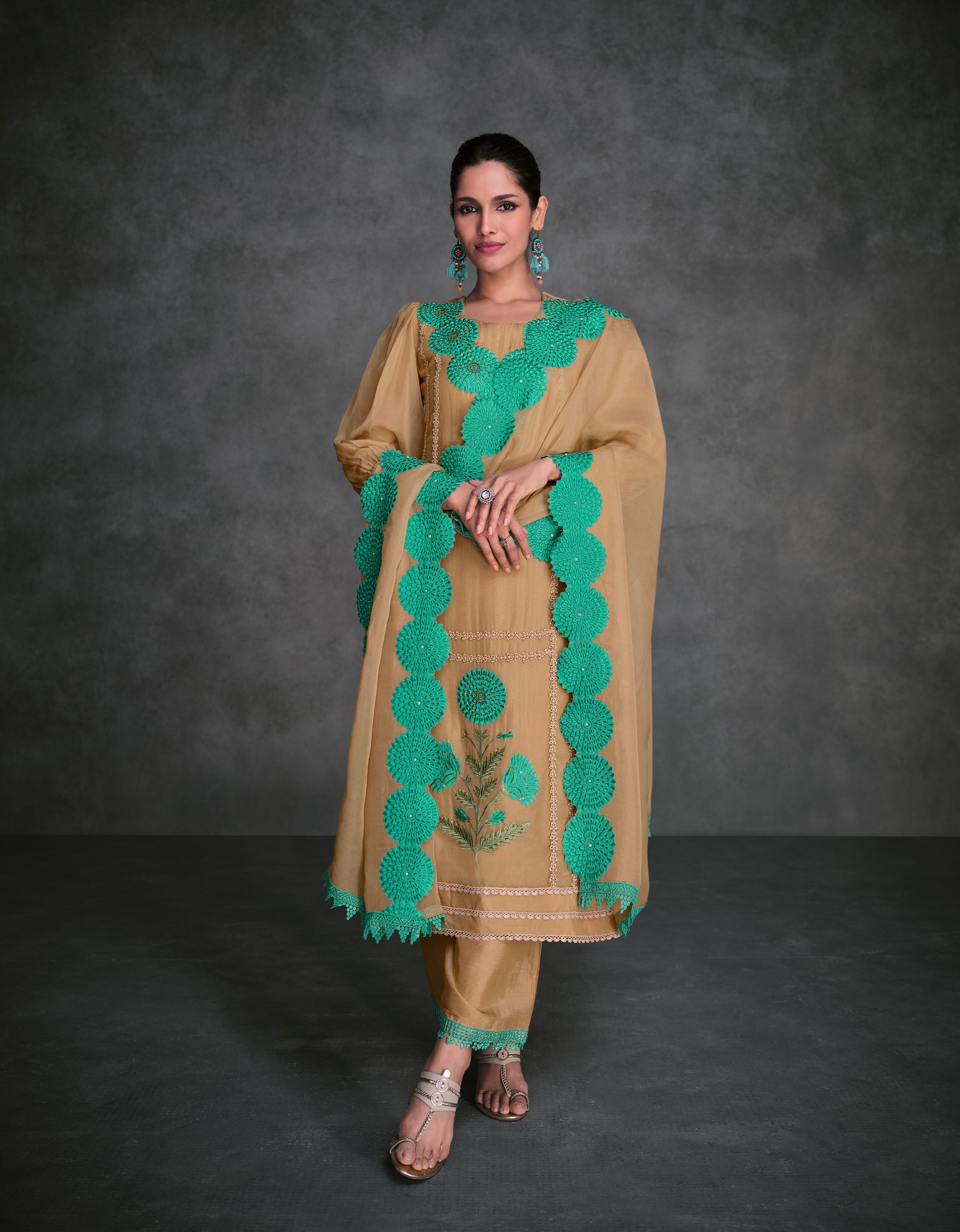 Beautiful Designer Occasion Wear Latest Pure Organza Silk Salwar Suit