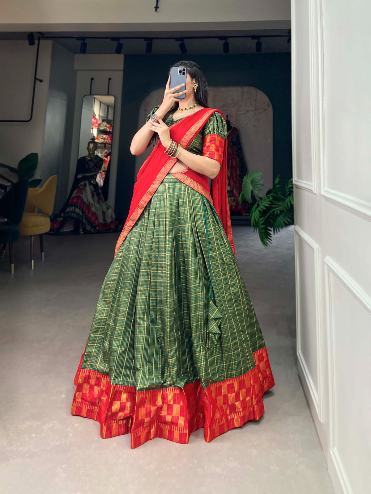 Navaratri Chanderi Silk Lehenga Choli