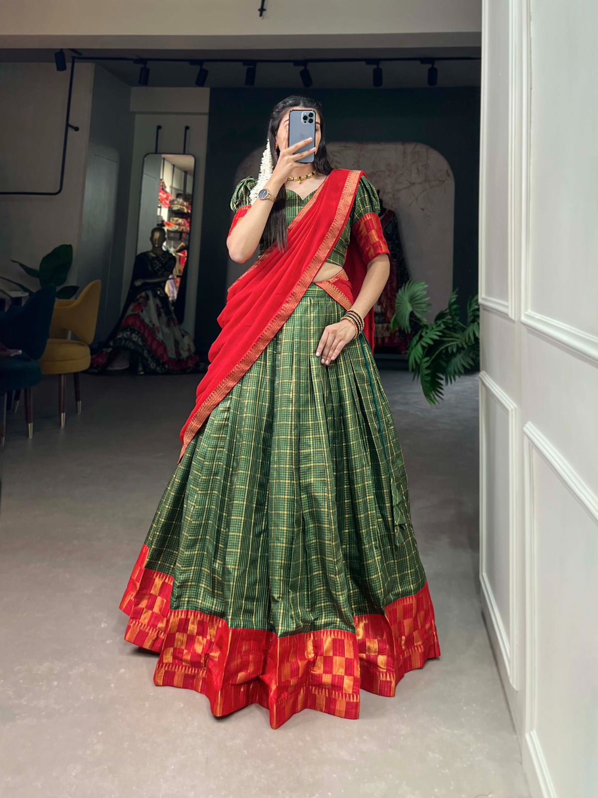 Navaratri Chanderi Silk Lehenga Choli