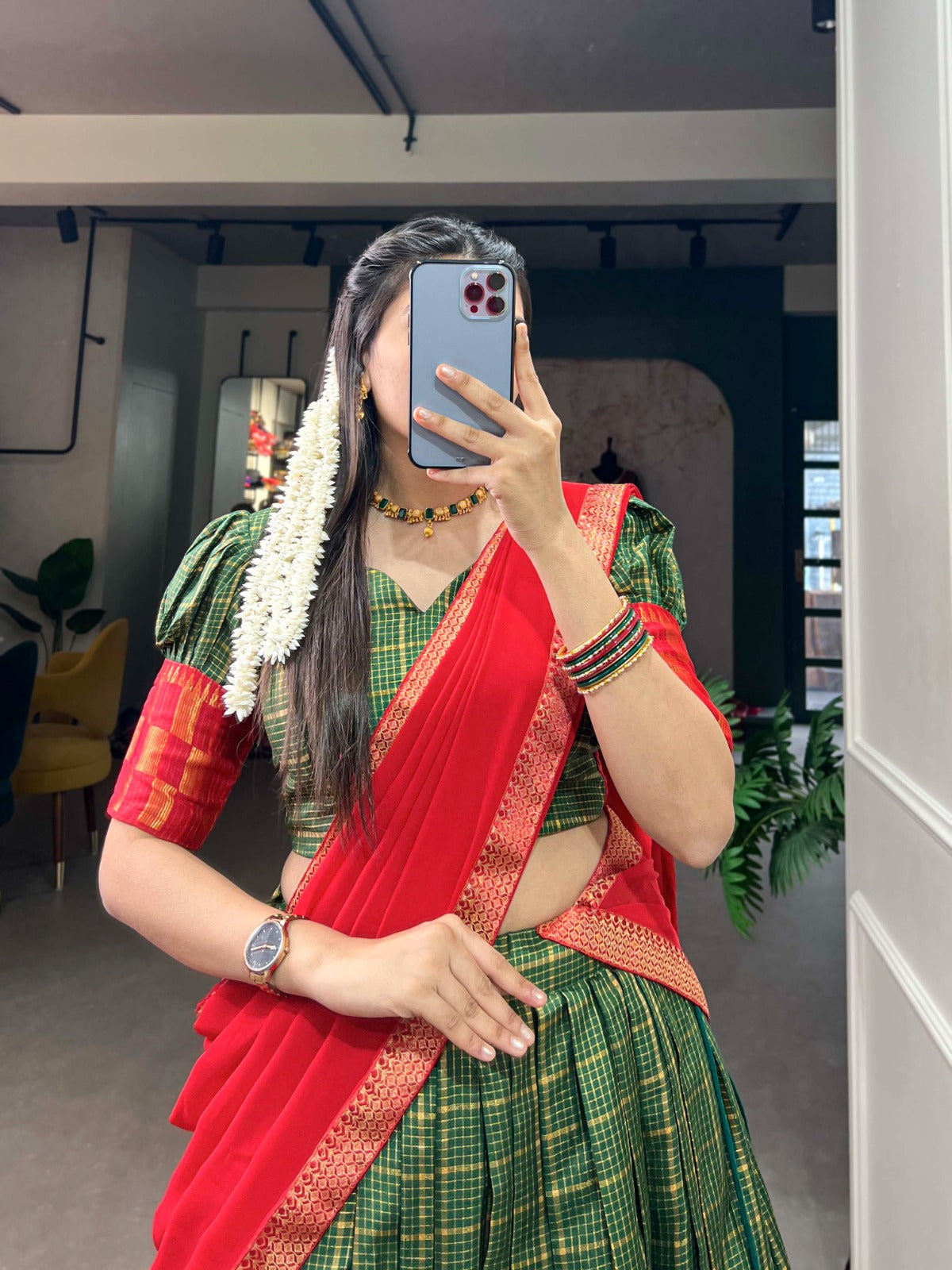 Navaratri Chanderi Silk Lehenga Choli