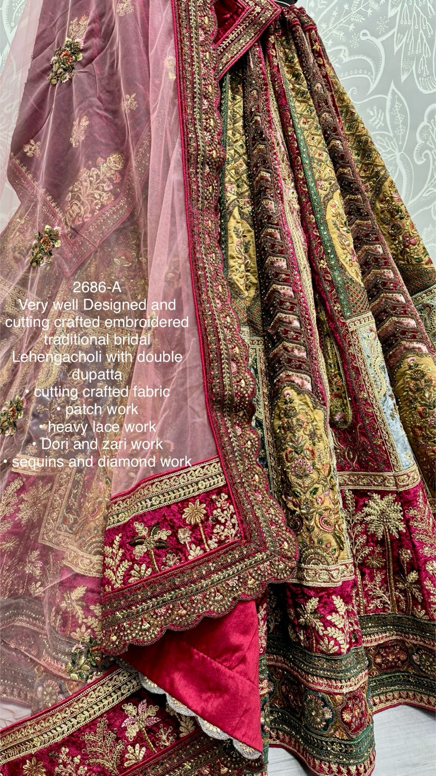 Beautiful Designer Bridal Heavy Velvet With Sequence Lehenga Choli