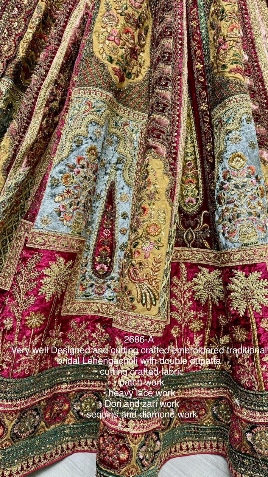 Beautiful Designer Bridal Heavy Velvet With Sequence Lehenga Choli