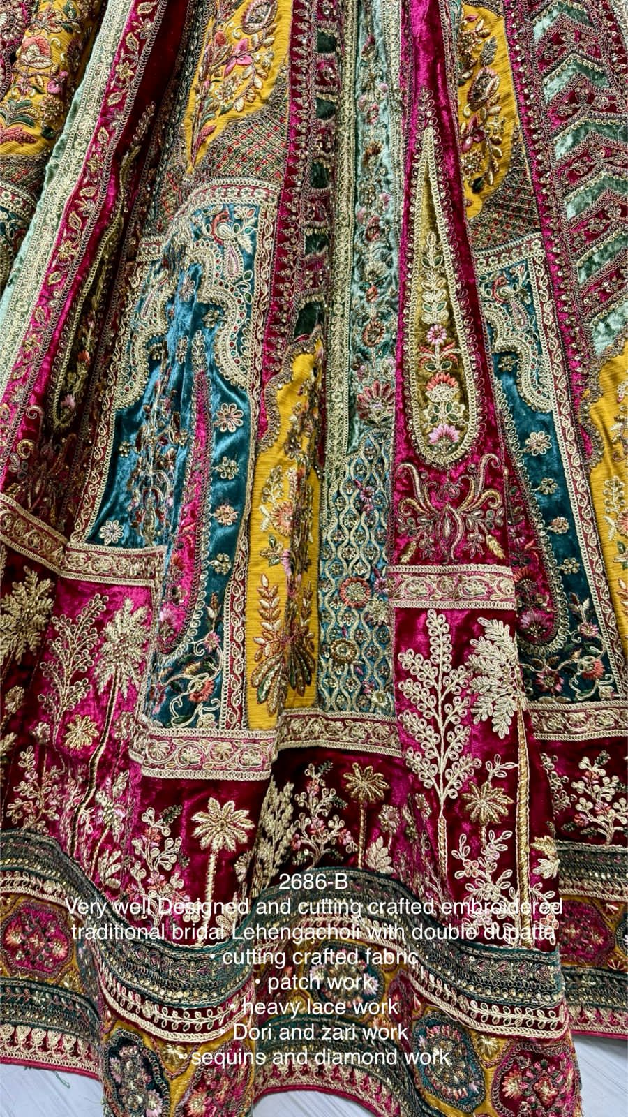 Beautiful Designer Bridal Heavy Velvet With Sequence Lehenga Choli