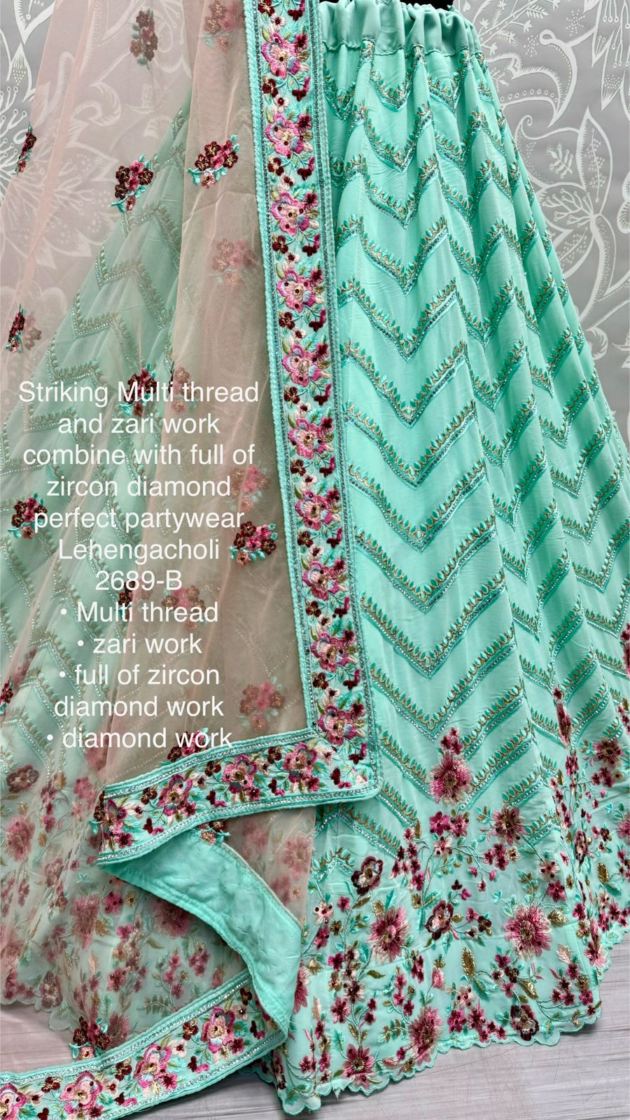 Beautiful Designer Bridal Heavy Georgette With Sequence Lehenga Choli