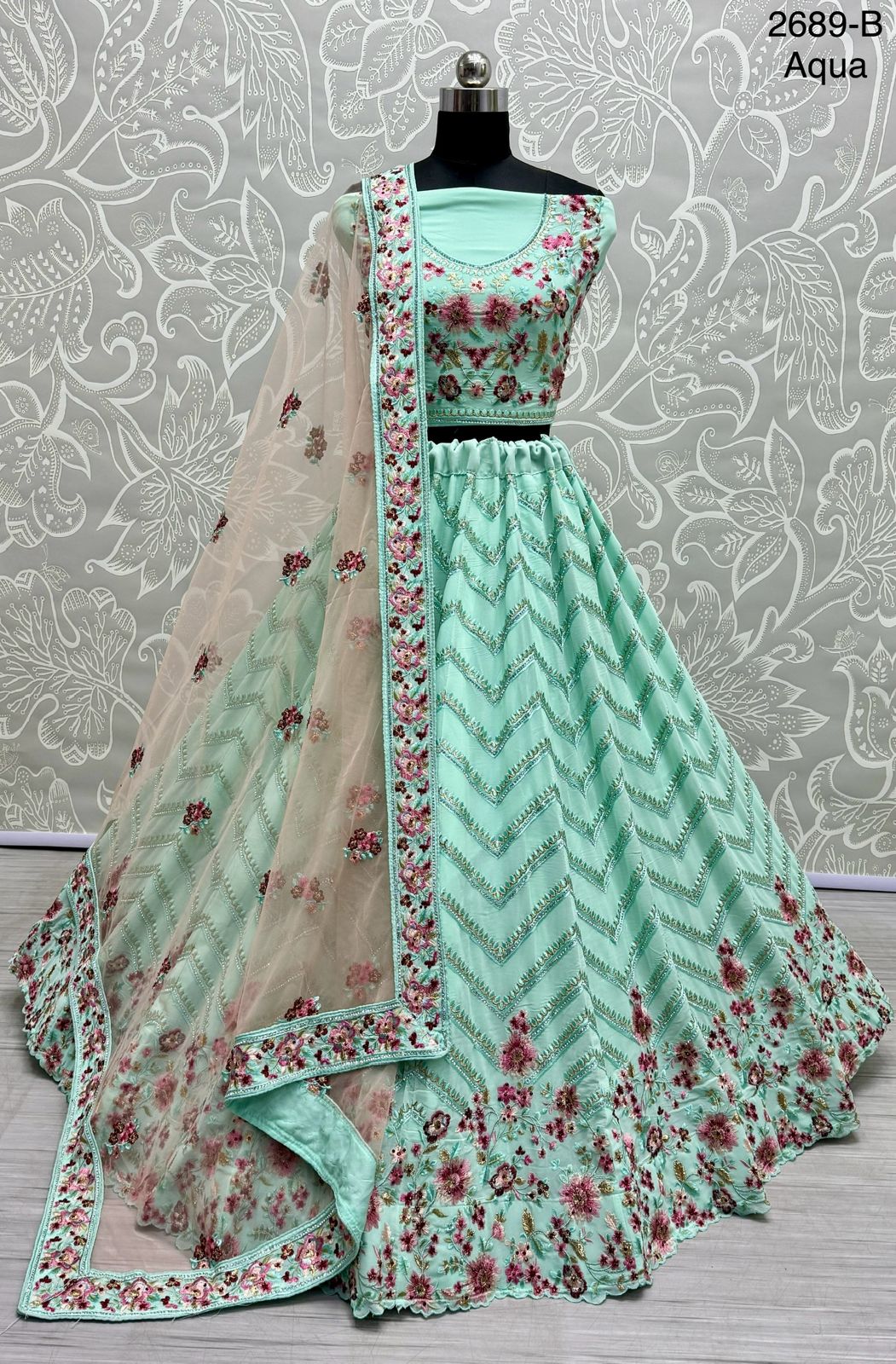 Beautiful Designer Bridal Heavy Georgette With Sequence Lehenga Choli