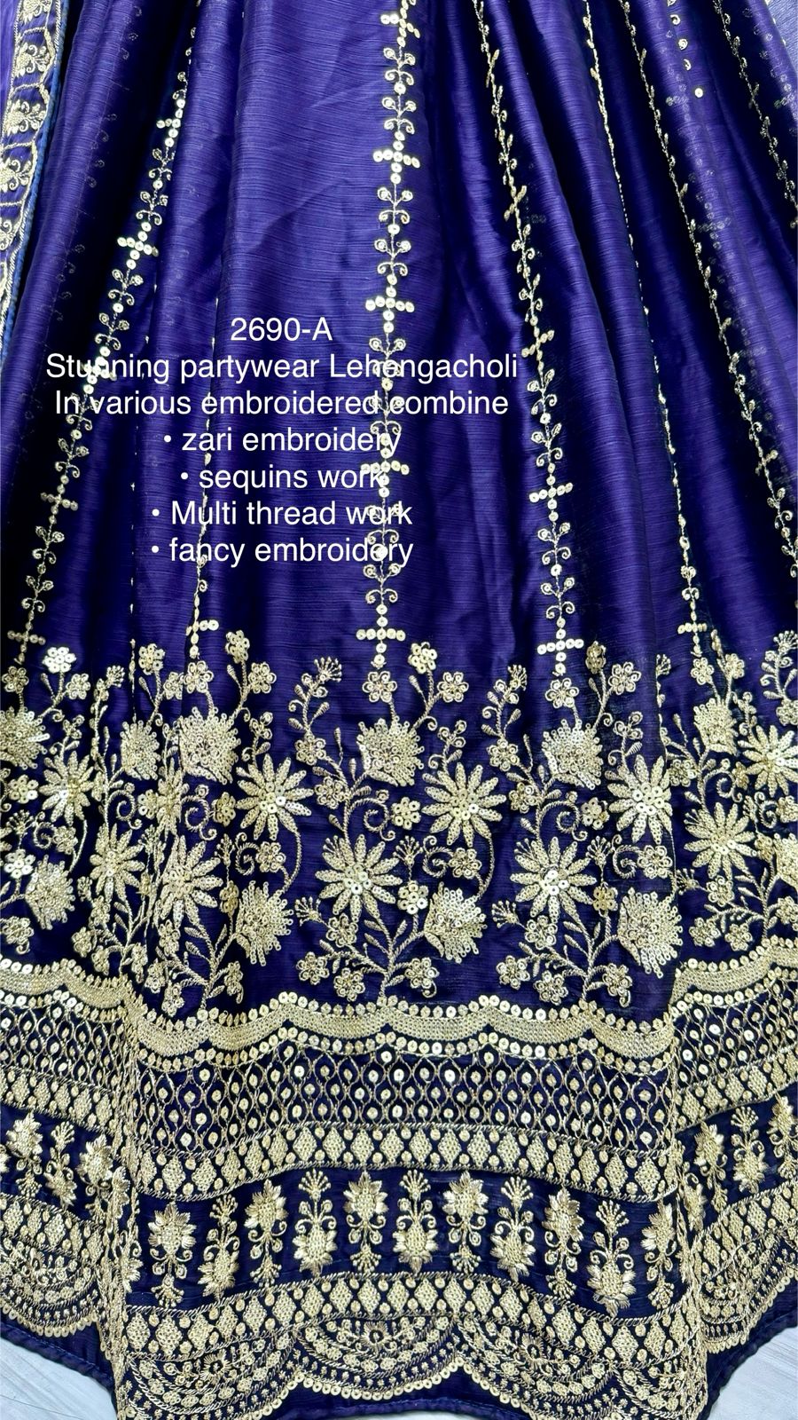 Beautiful Designer Bridal Satin Chiffon With Sequence Lehenga Choli