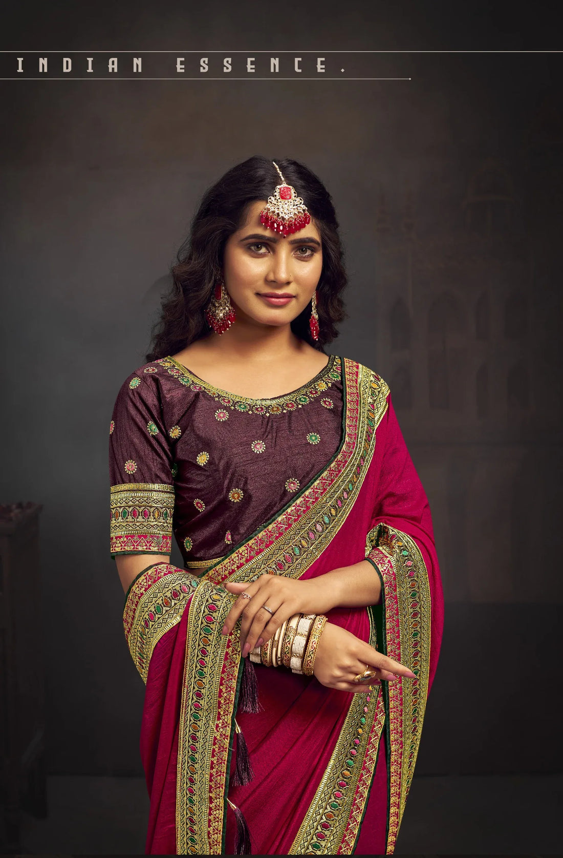 Beautiful Designer Suma Miransh Vichitra Silk Saree
