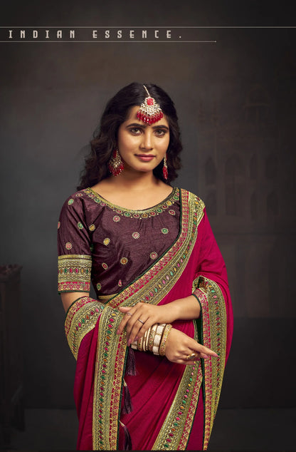 Beautiful Designer Suma Miransh Vichitra Silk Saree
