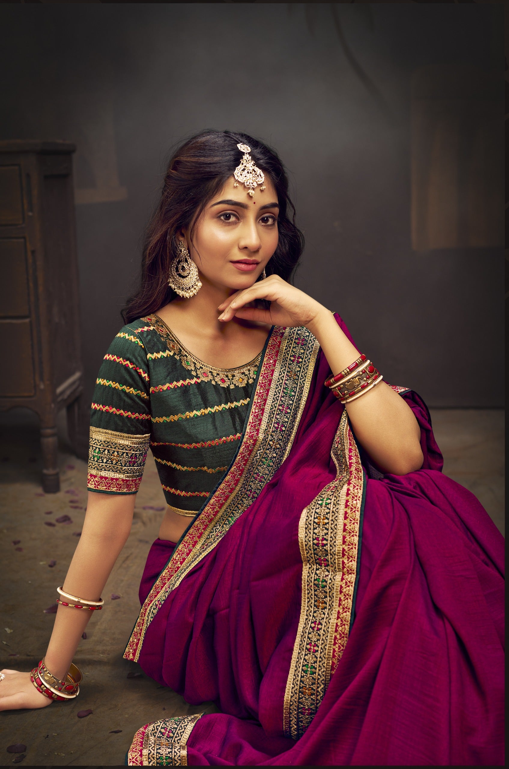 Beautiful Designer Suma Miransh Vichitra Silk Saree