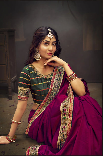Beautiful Designer Suma Miransh Vichitra Silk Saree
