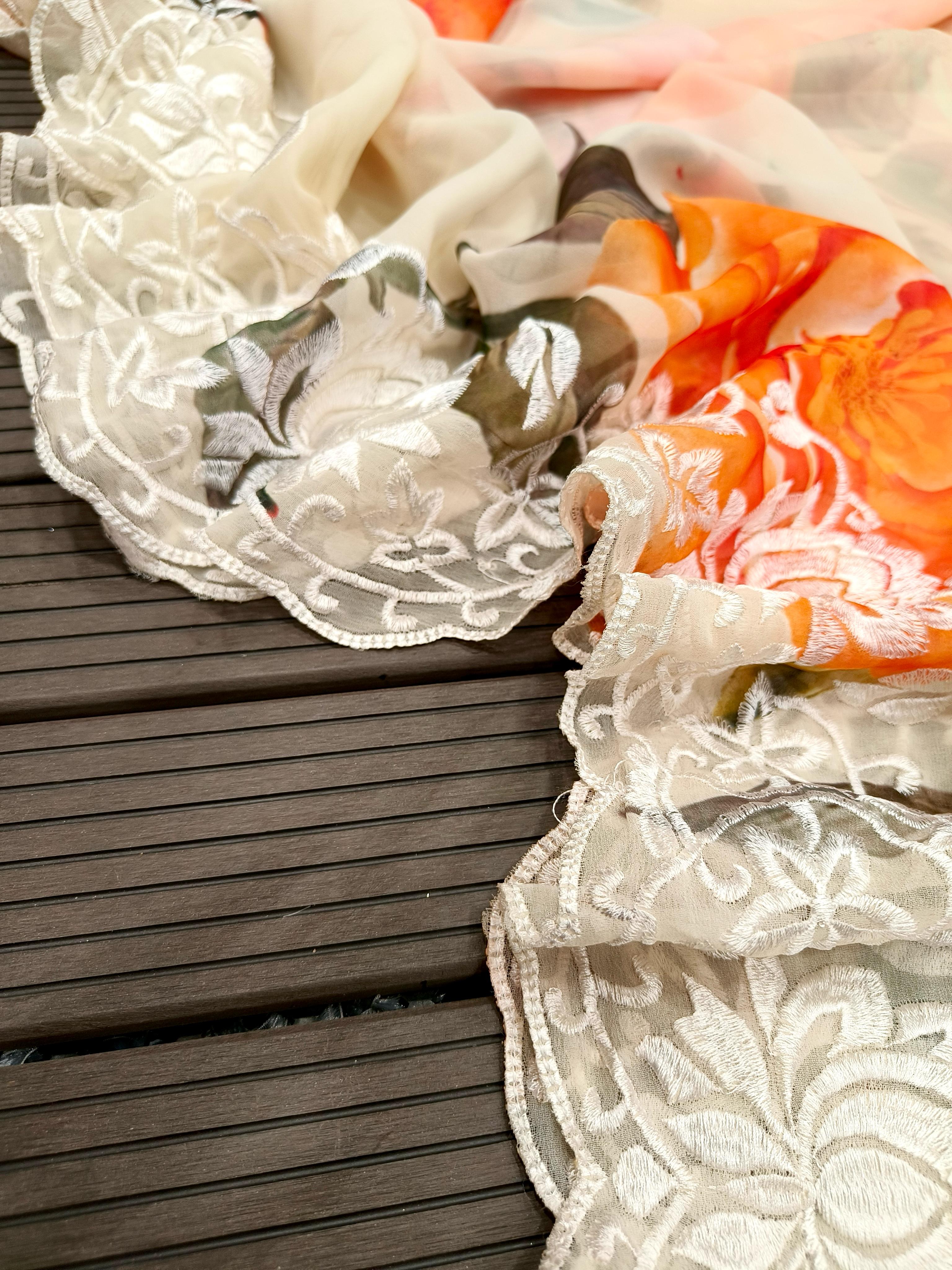 Beautiful Designer Heavy Georgette Exclusive Sequanc Saree