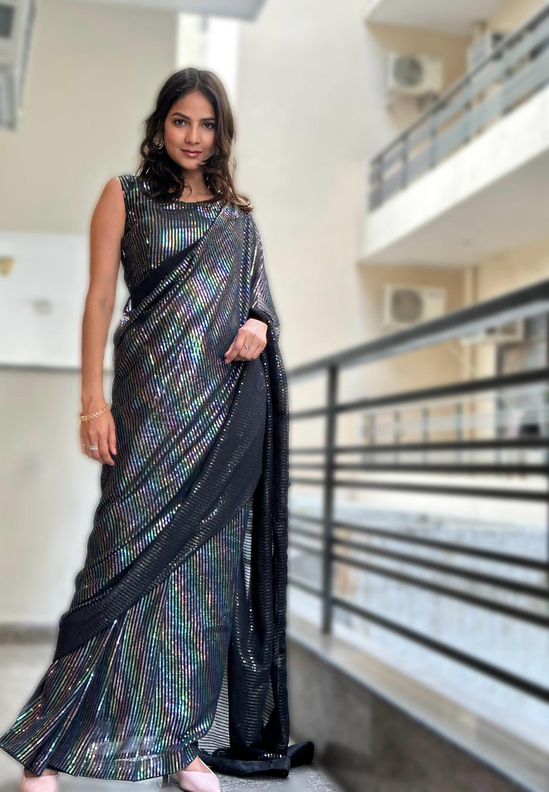 Beautiful Designer Heavy Georgette Exclusive Sequanc Saree