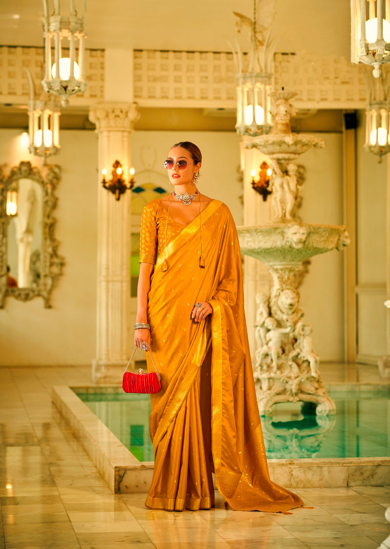 Beautiful Designer Wedding Wear Pure Satin Saree