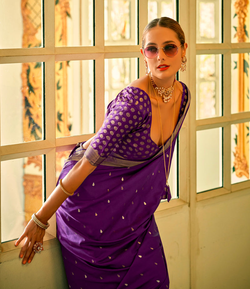 Beautiful Designer Wedding Wear Pure Satin Saree