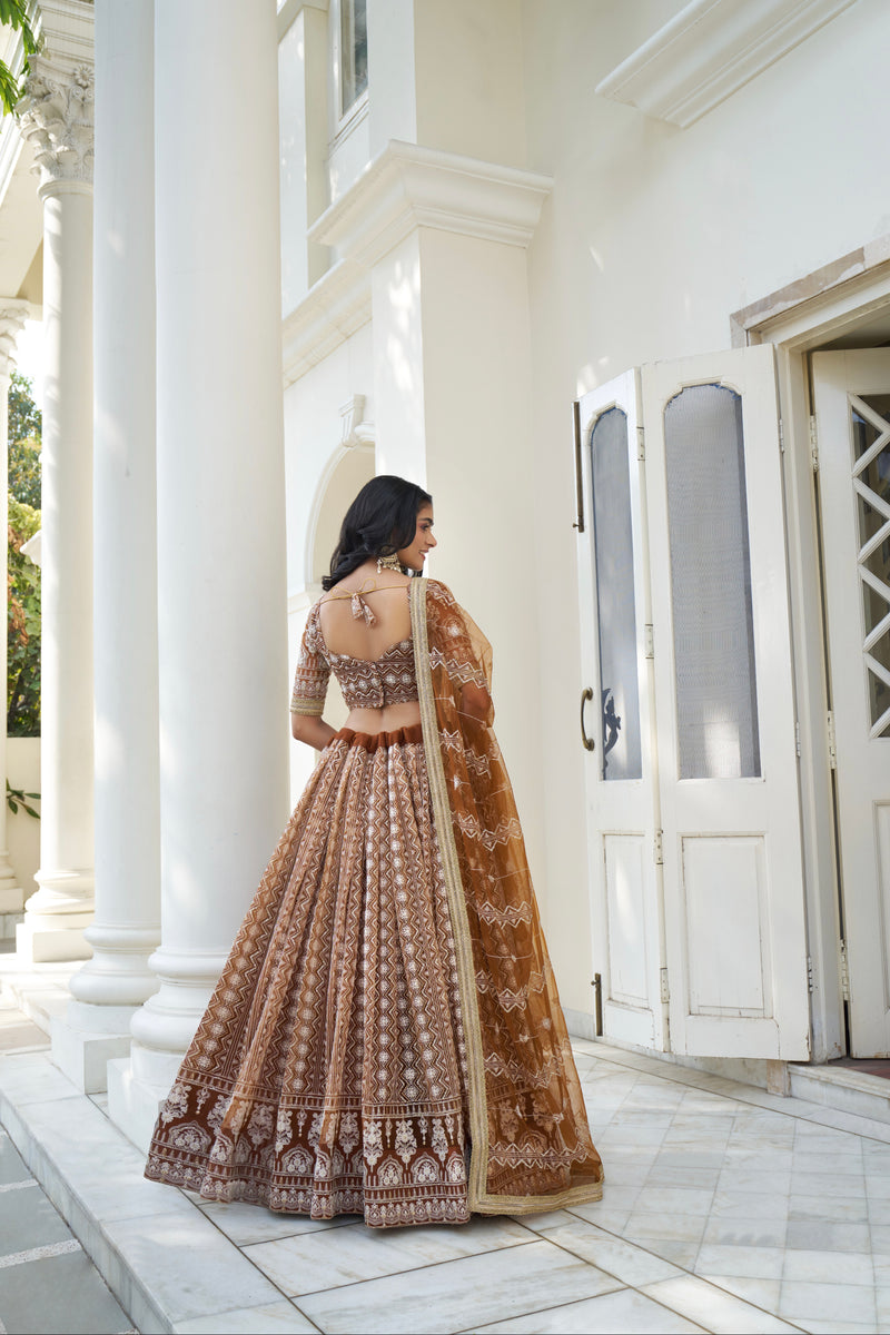 Beautiful Dessigner Occasion Wear Butterfly Net Lehenga Choli