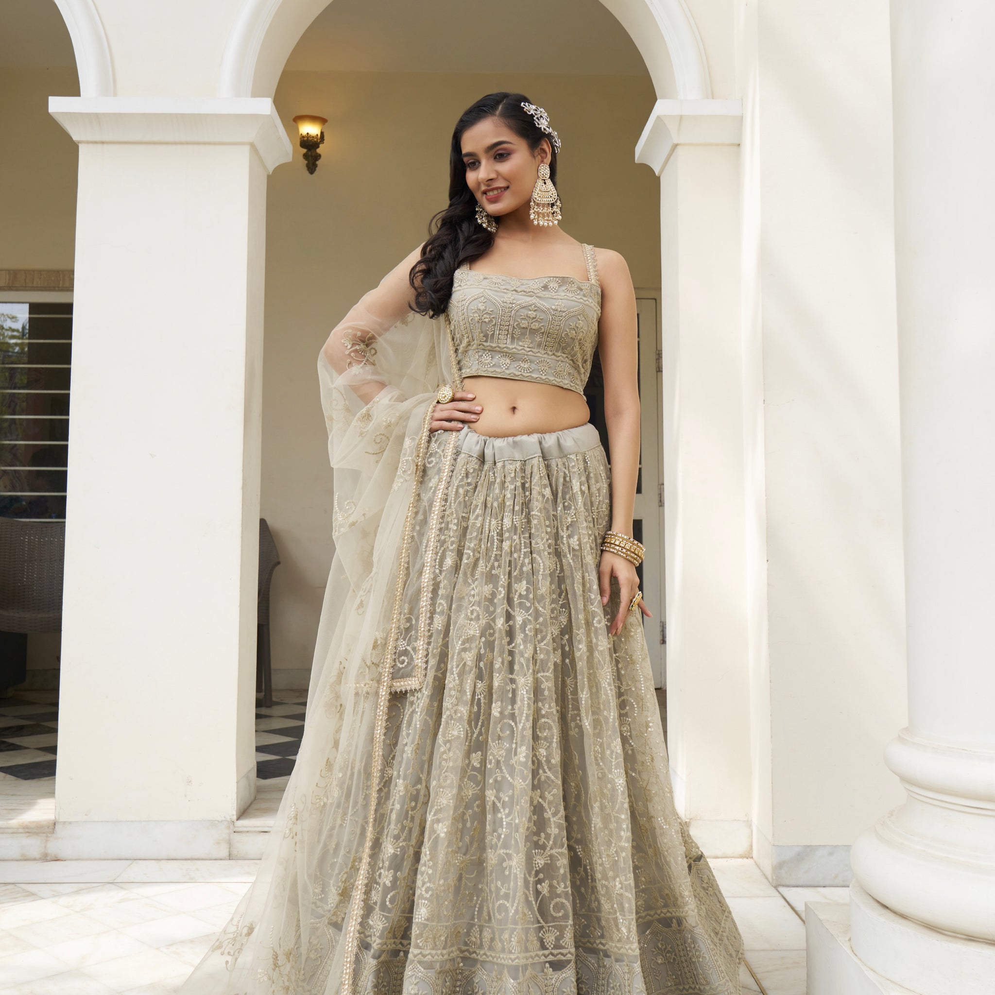 Beautiful Dessigner Occasion Wear Butterfly Net Lehenga Choli