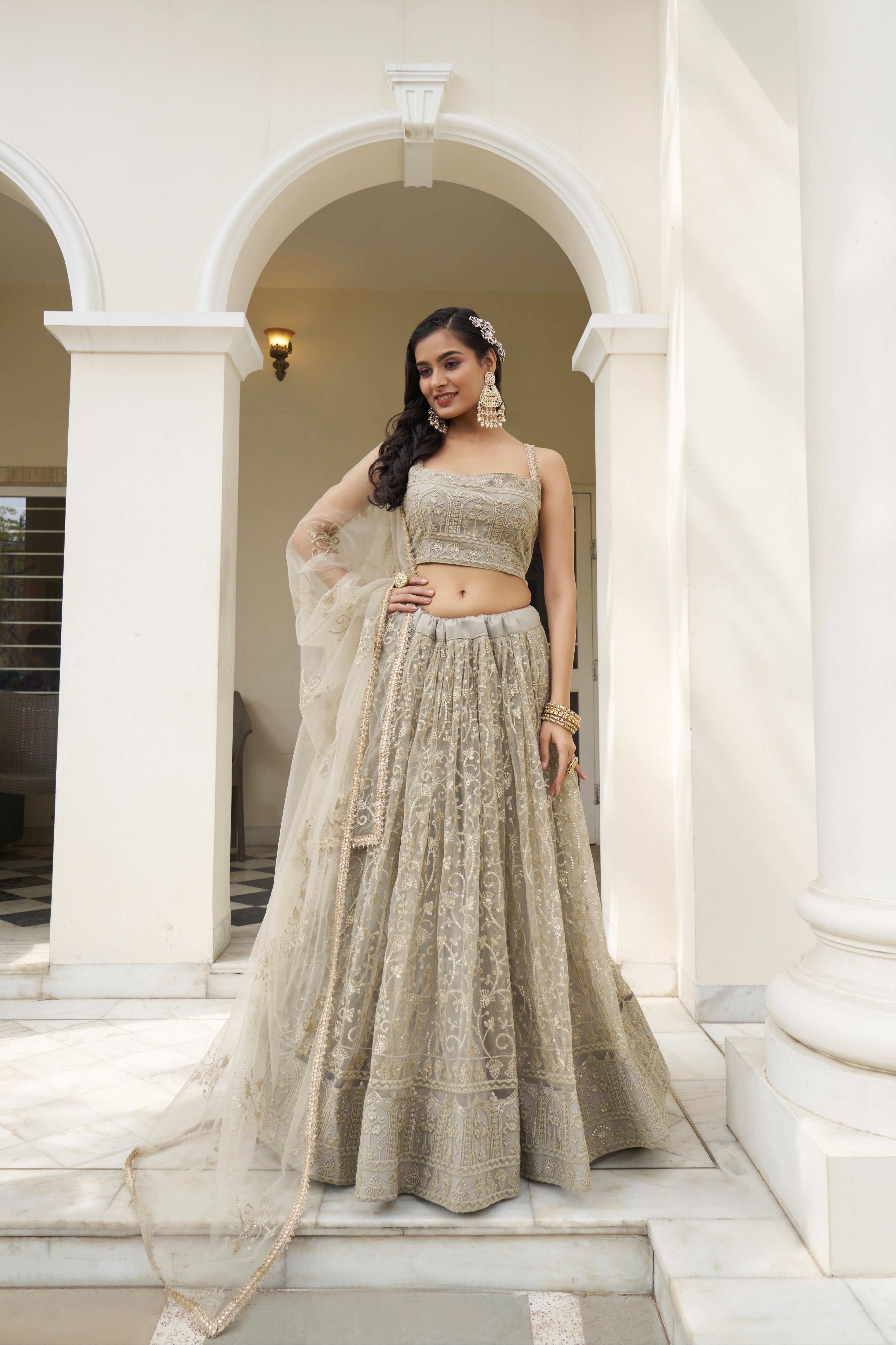 Beautiful Dessigner Occasion Wear Butterfly Net Lehenga Choli