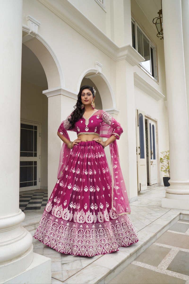 Beautiful Dessigner Occasion Wear Butterfly Net Lehenga Choli