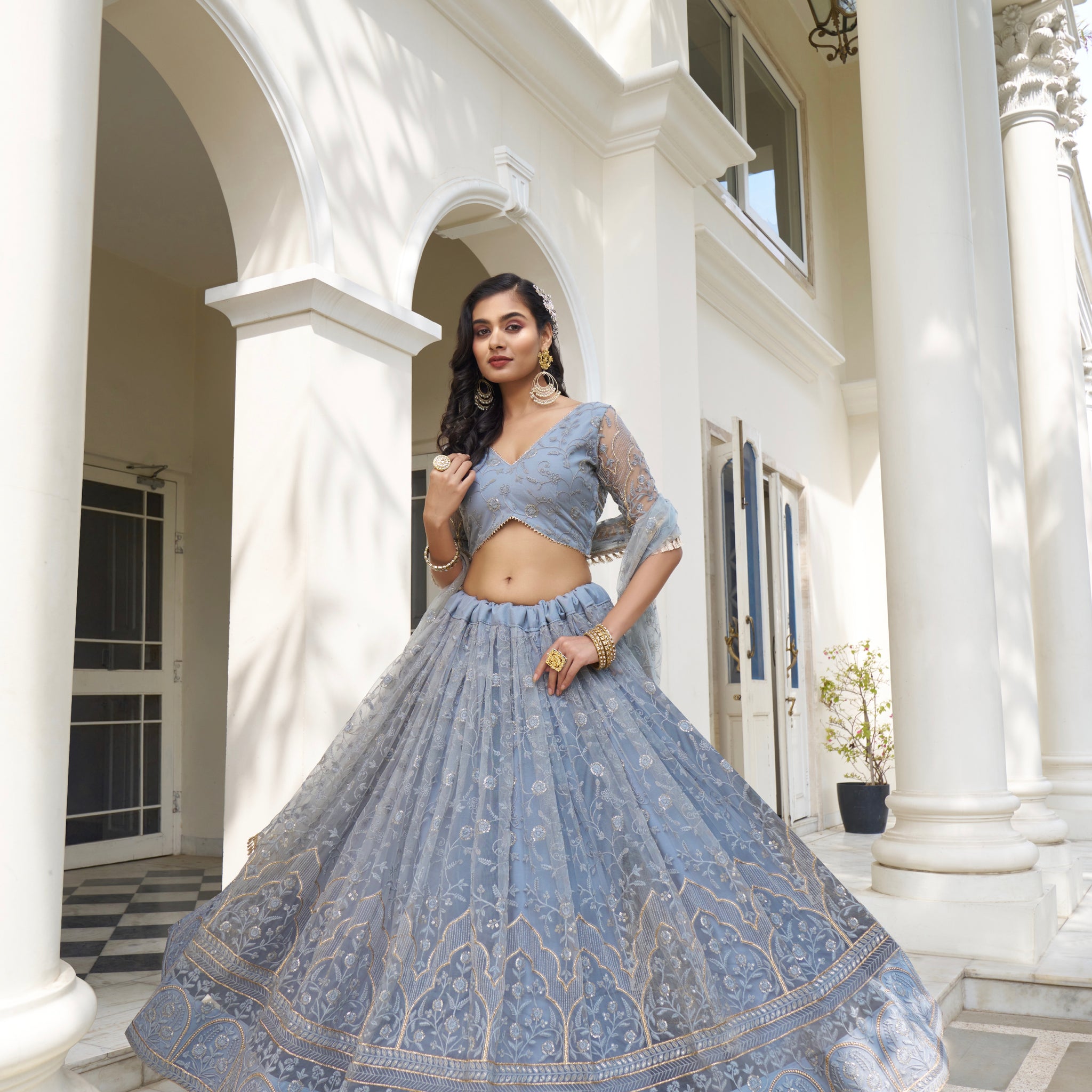 Beautiful Dessigner Occasion Wear Butterfly Net Lehenga Choli