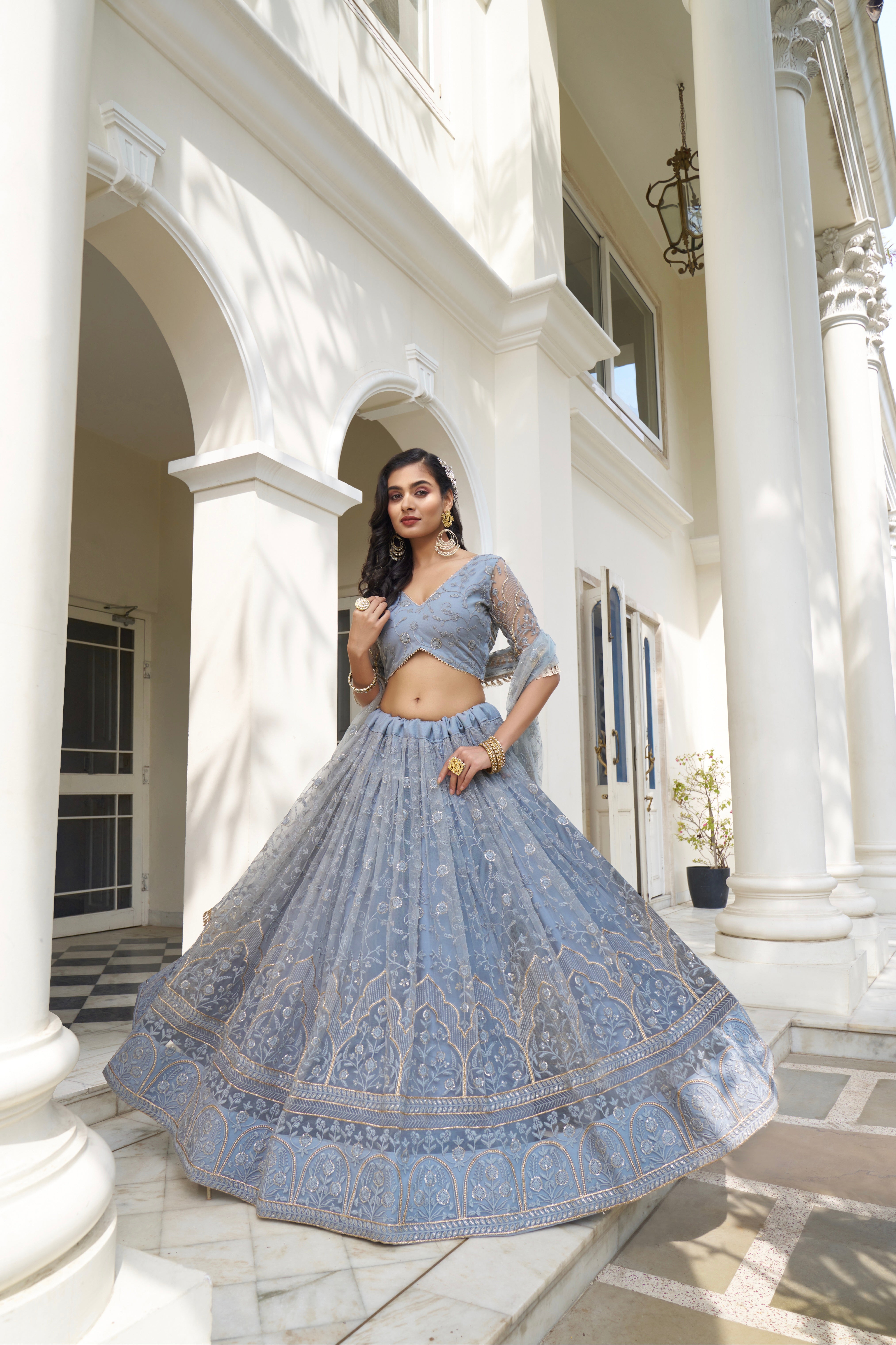 Beautiful Dessigner Occasion Wear Butterfly Net Lehenga Choli
