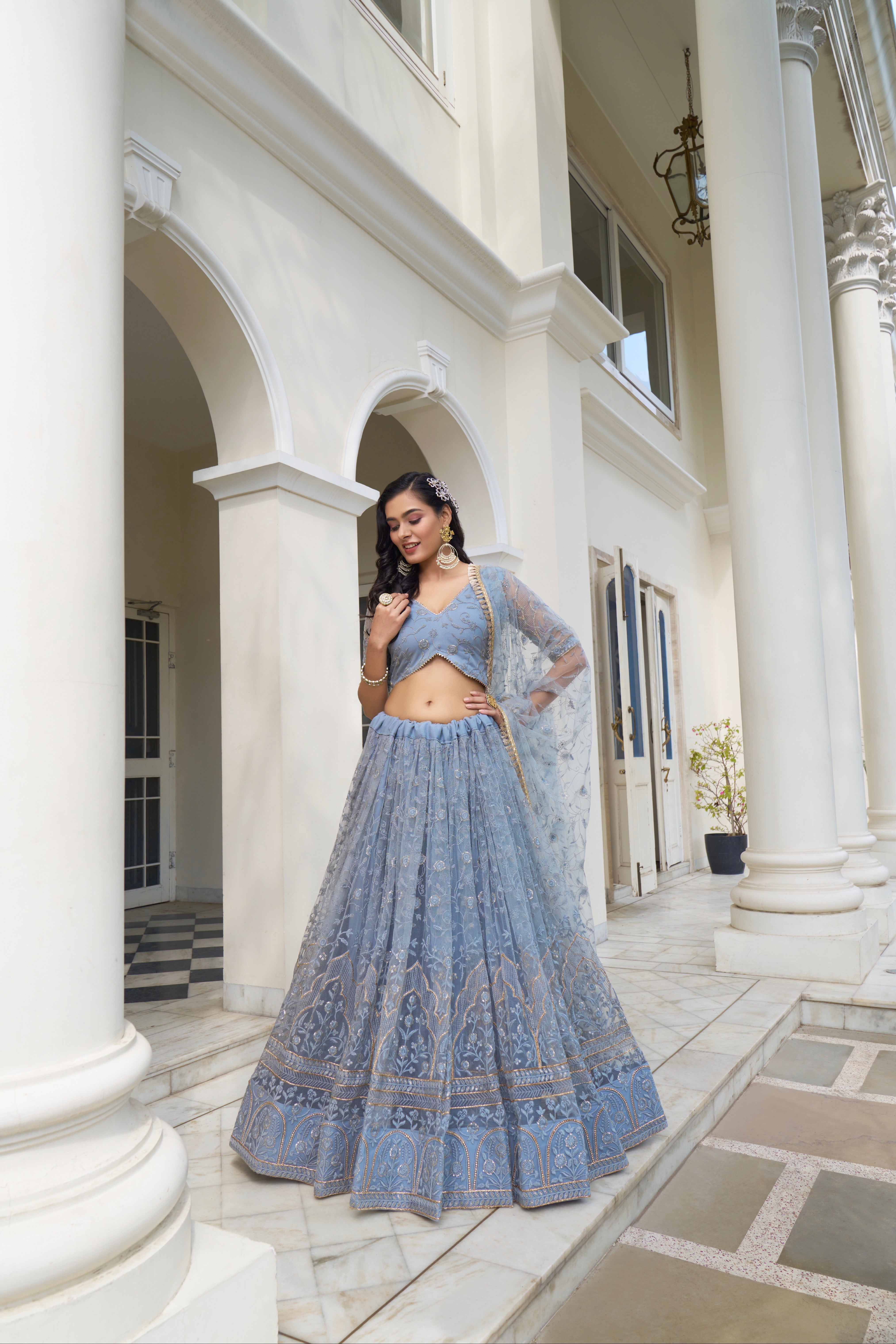 Beautiful Dessigner Occasion Wear Butterfly Net Lehenga Choli