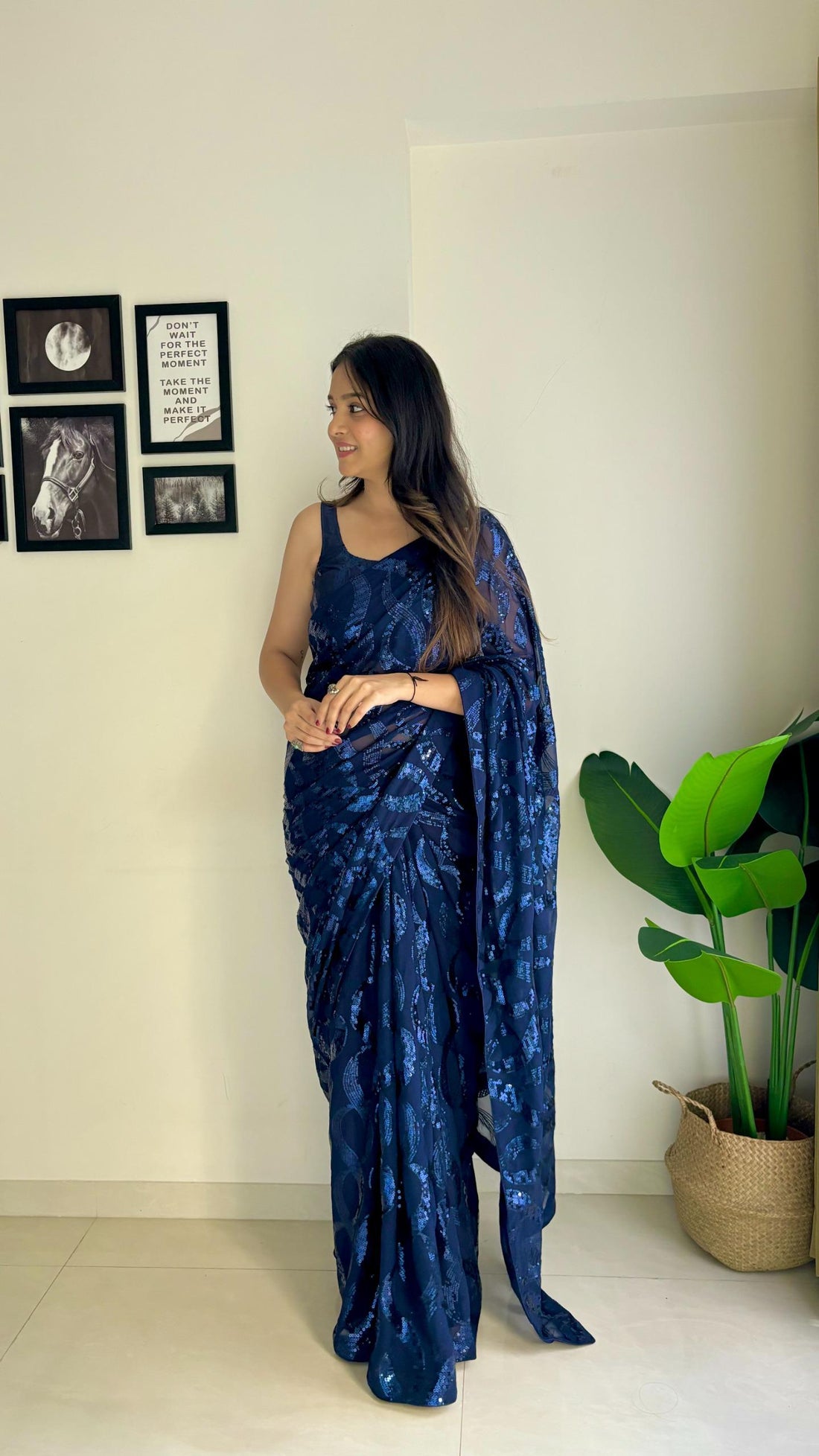 Georgette Sequanc Saree