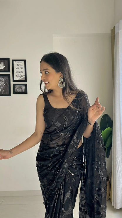 Georgette Sequanc Saree