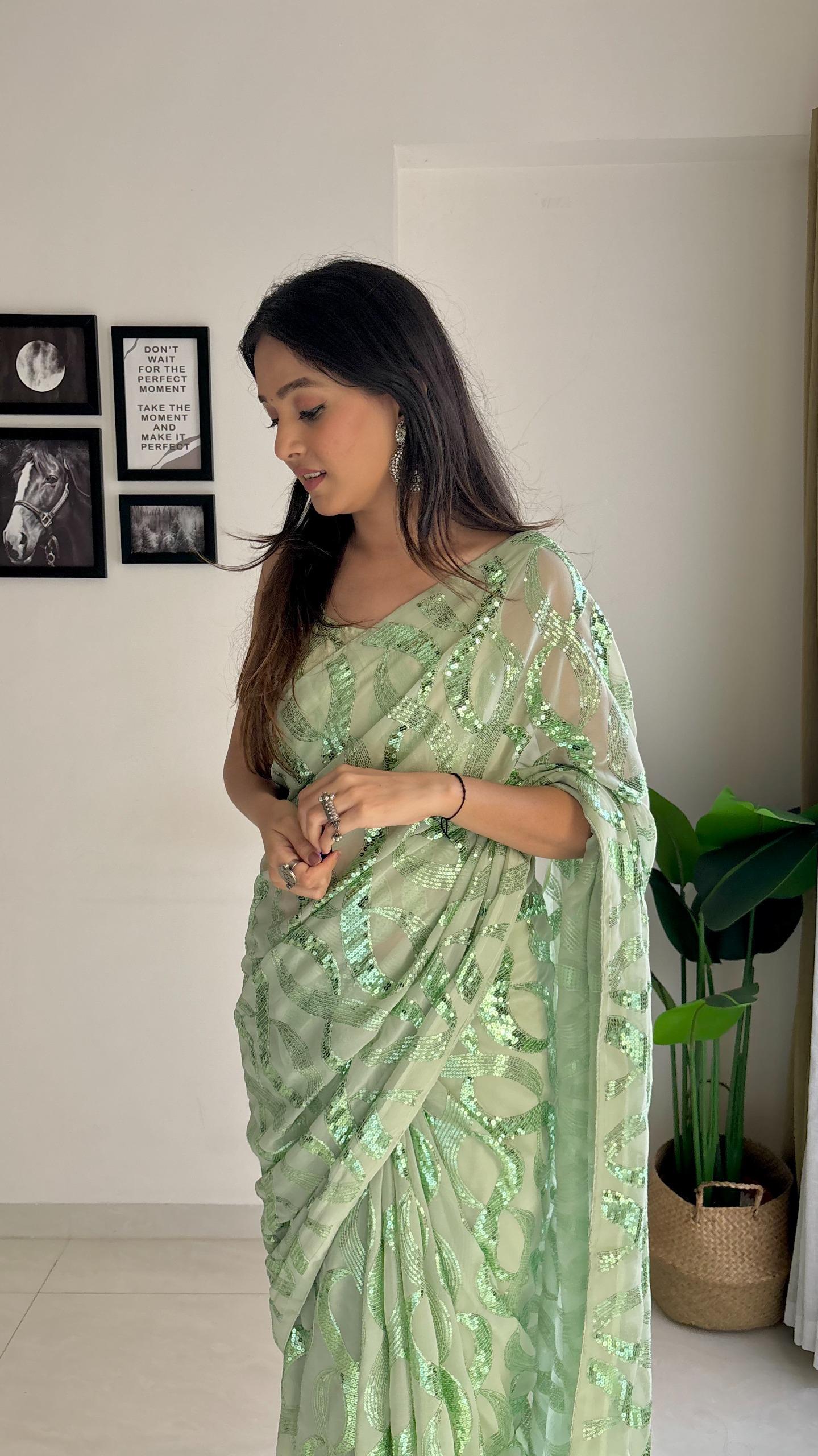 Georgette Sequanc Saree