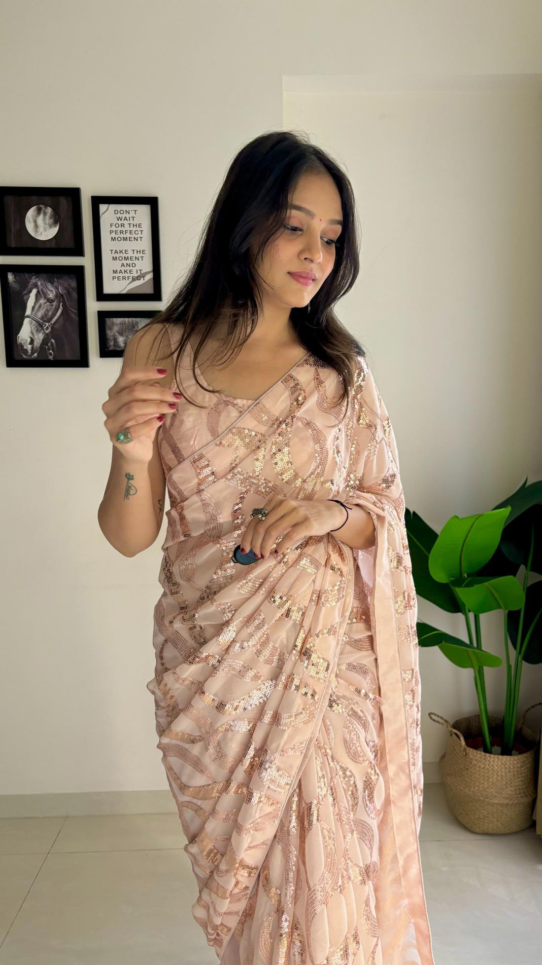 Georgette Sequanc Saree