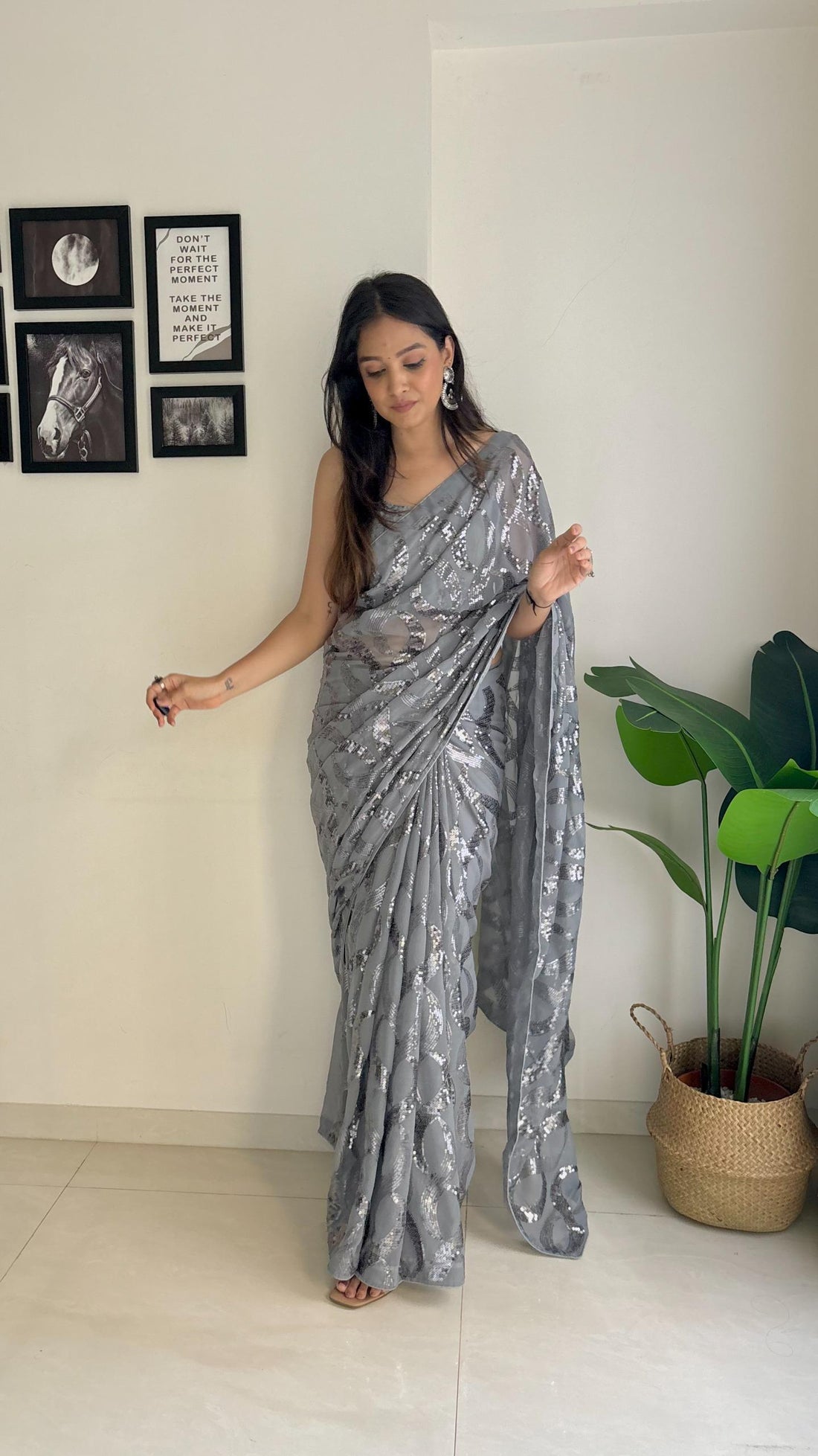 Georgette Sequanc Saree