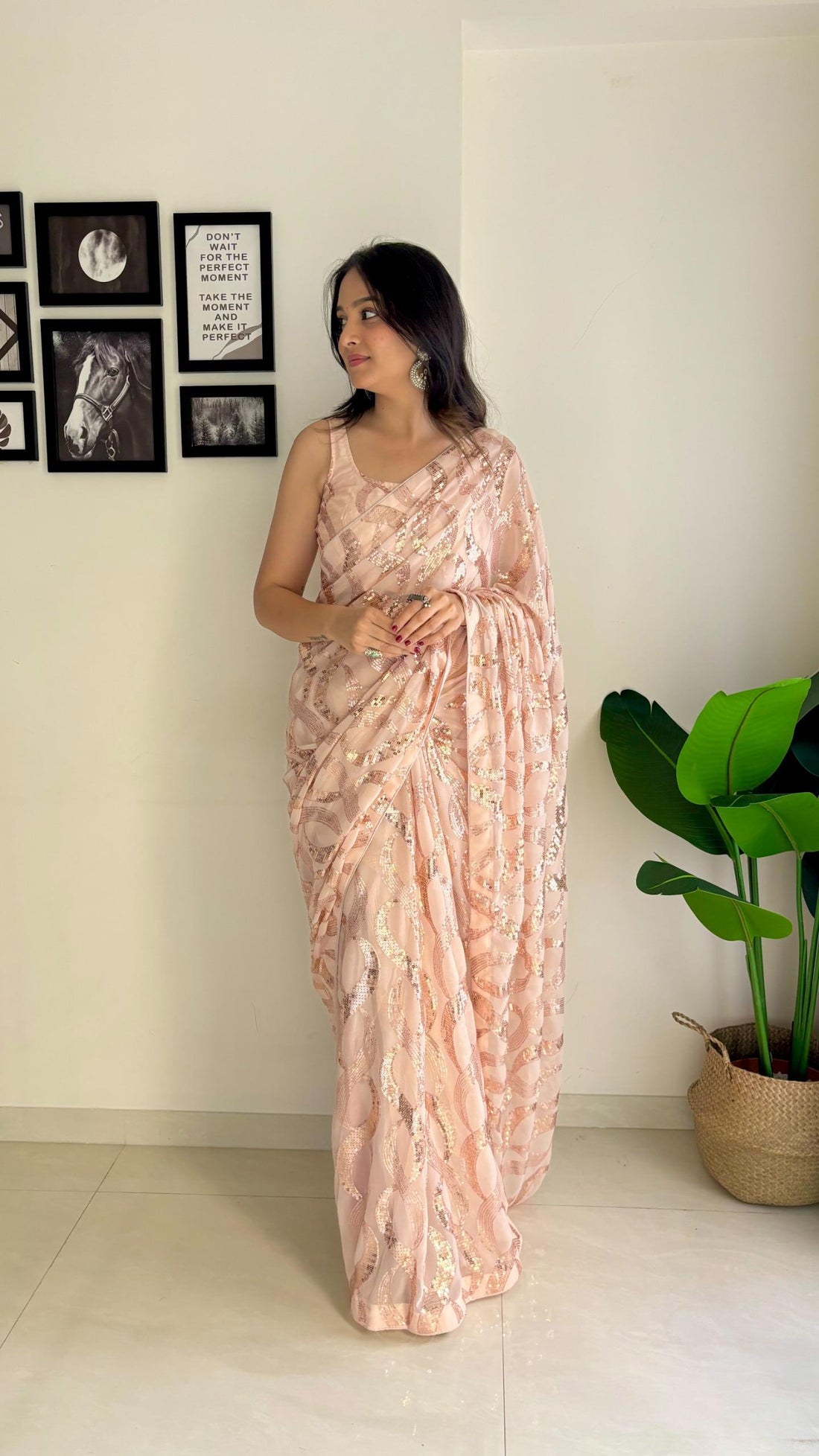 Georgette Sequanc Saree