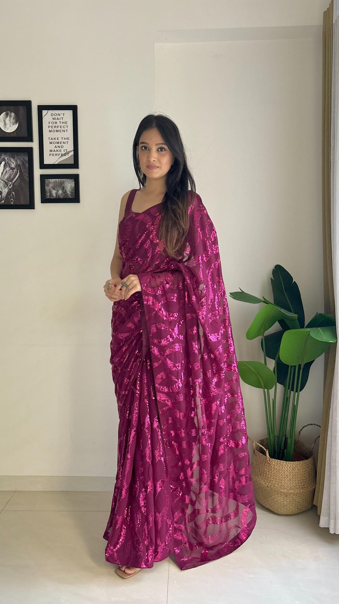 Georgette Sequanc Saree