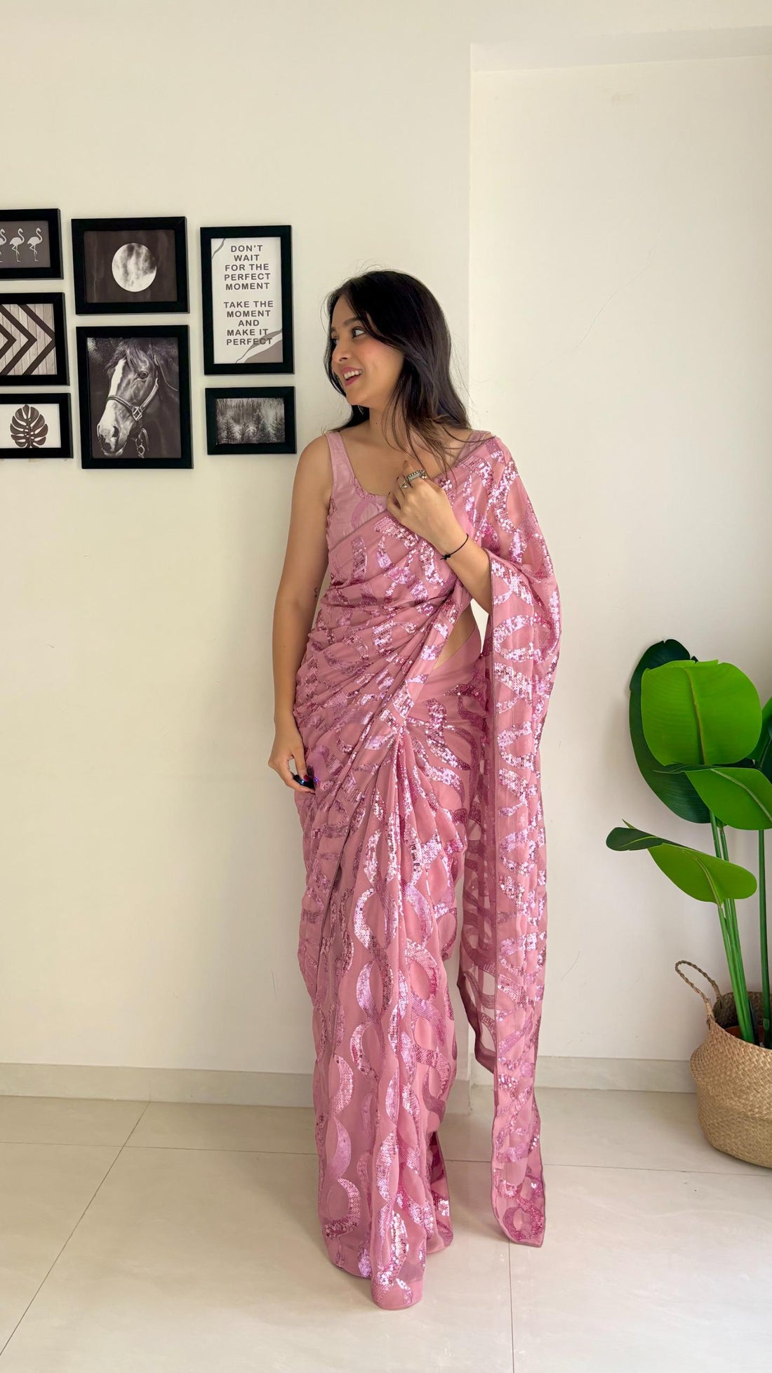 Georgette Sequanc Saree