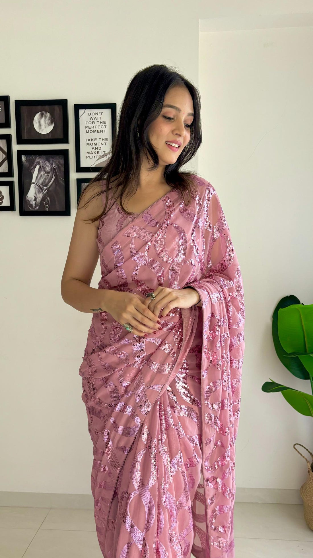 Georgette Sequanc Saree