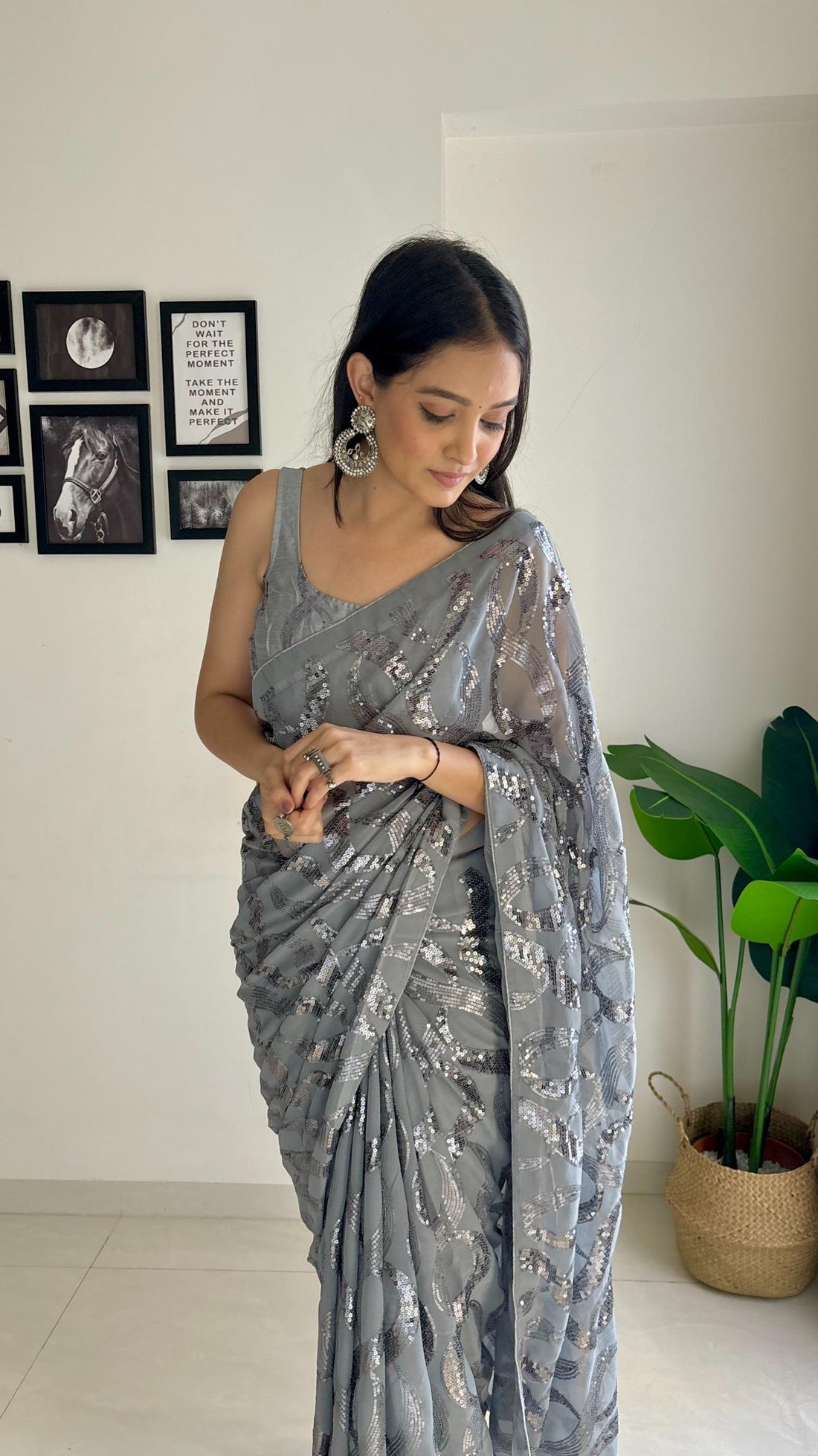 Georgette Sequanc Saree