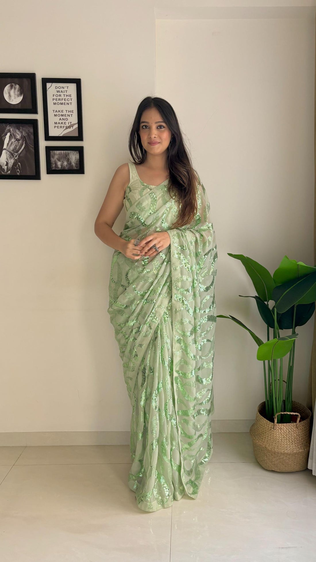 Georgette Sequanc Saree