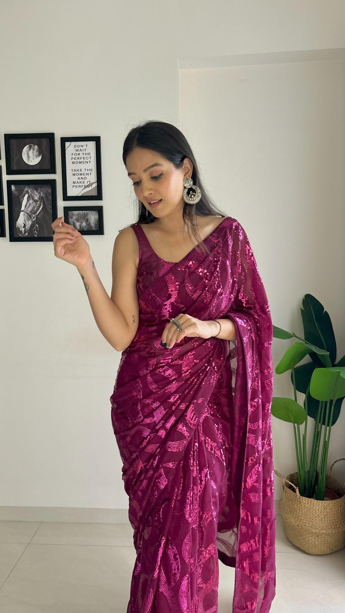 Georgette Sequanc Saree
