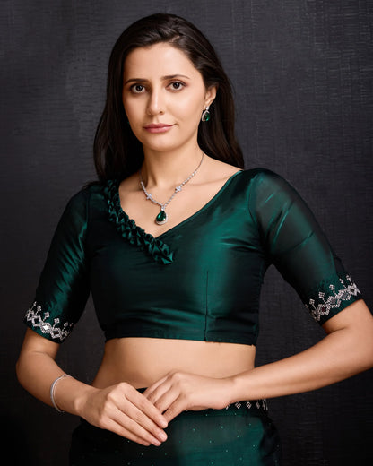 Beautiful Designer Soft Faux Georgette With Sequence Saree