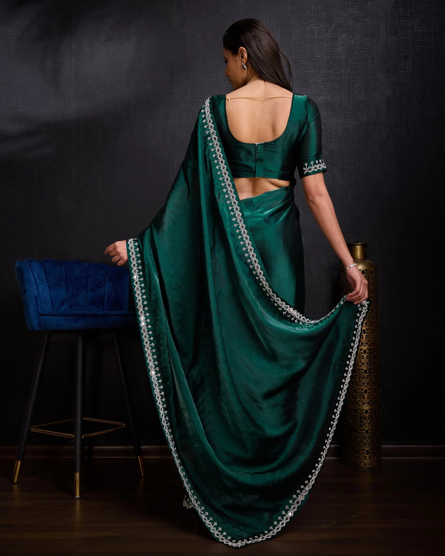 Beautiful Designer Soft Faux Georgette With Sequence Saree