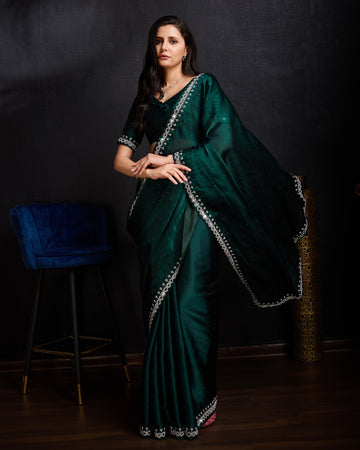 Beautiful Designer Soft Faux Georgette With Sequence Saree