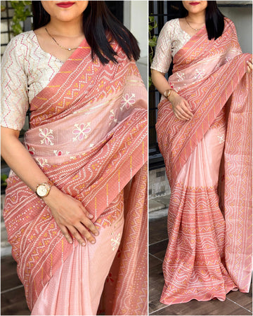 Beautiful Designer Summer Special Kota Linen Self Checks Saree