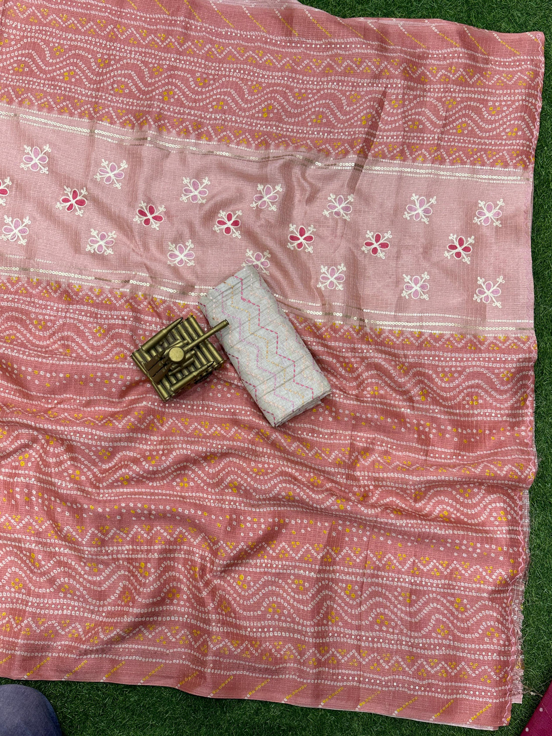 Beautiful Designer Summer Special Kota Linen Self Checks Saree